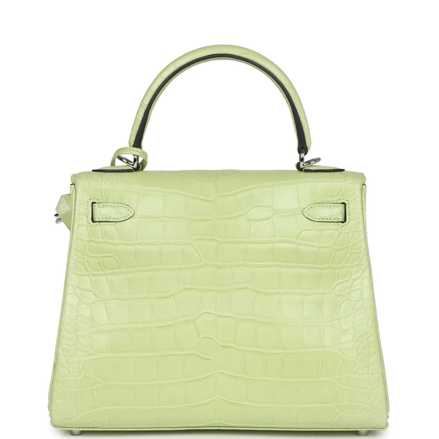 Hermes Kelly Retourne 25 Jaune Bourgeon Matte Alligator Palladium Hardware - Exclusu