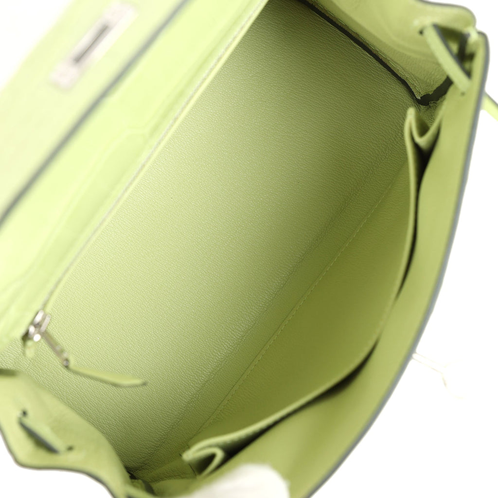 Hermes Kelly Retourne 25 Jaune Bourgeon Matte Alligator Palladium Hardware - Exclusu