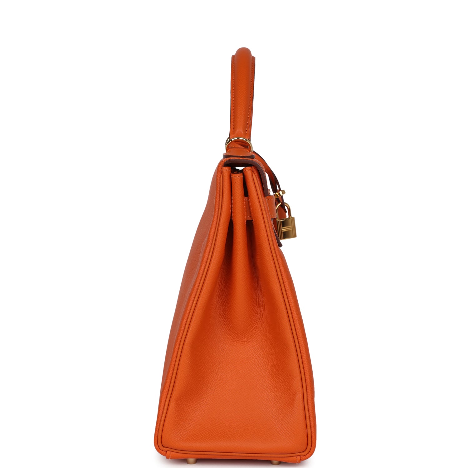 Hermes Kelly Retourne 32 Orange H Epsom Gold Hardware - Exclusu