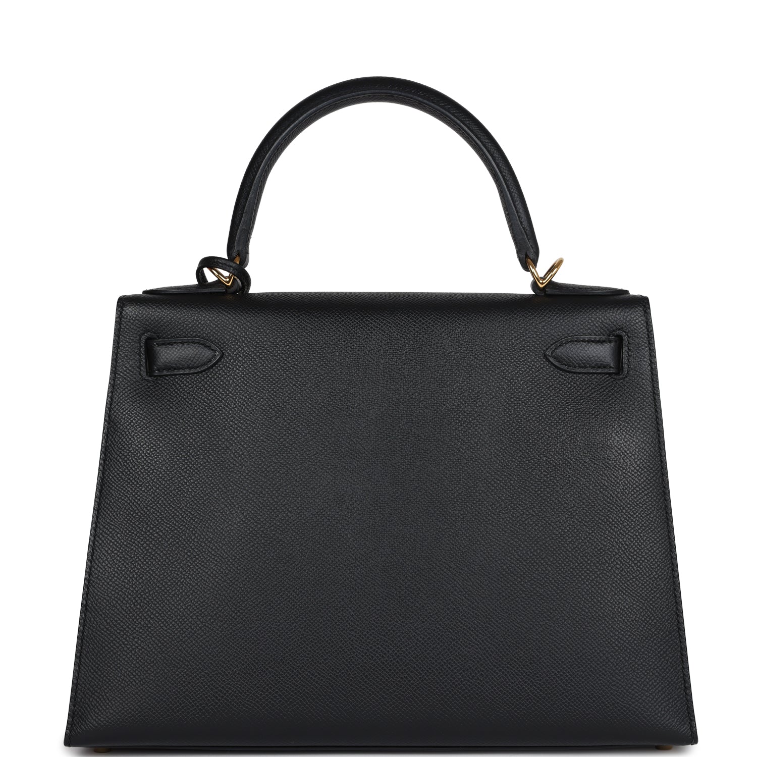 Hermes Kelly Sellier 28 Black Epsom Gold Hardware - Exclusu