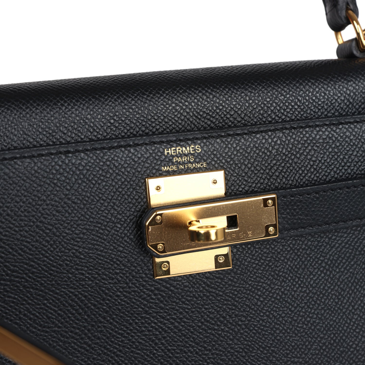 Hermes Kelly Sellier 28 Black Epsom Gold Hardware - Exclusu