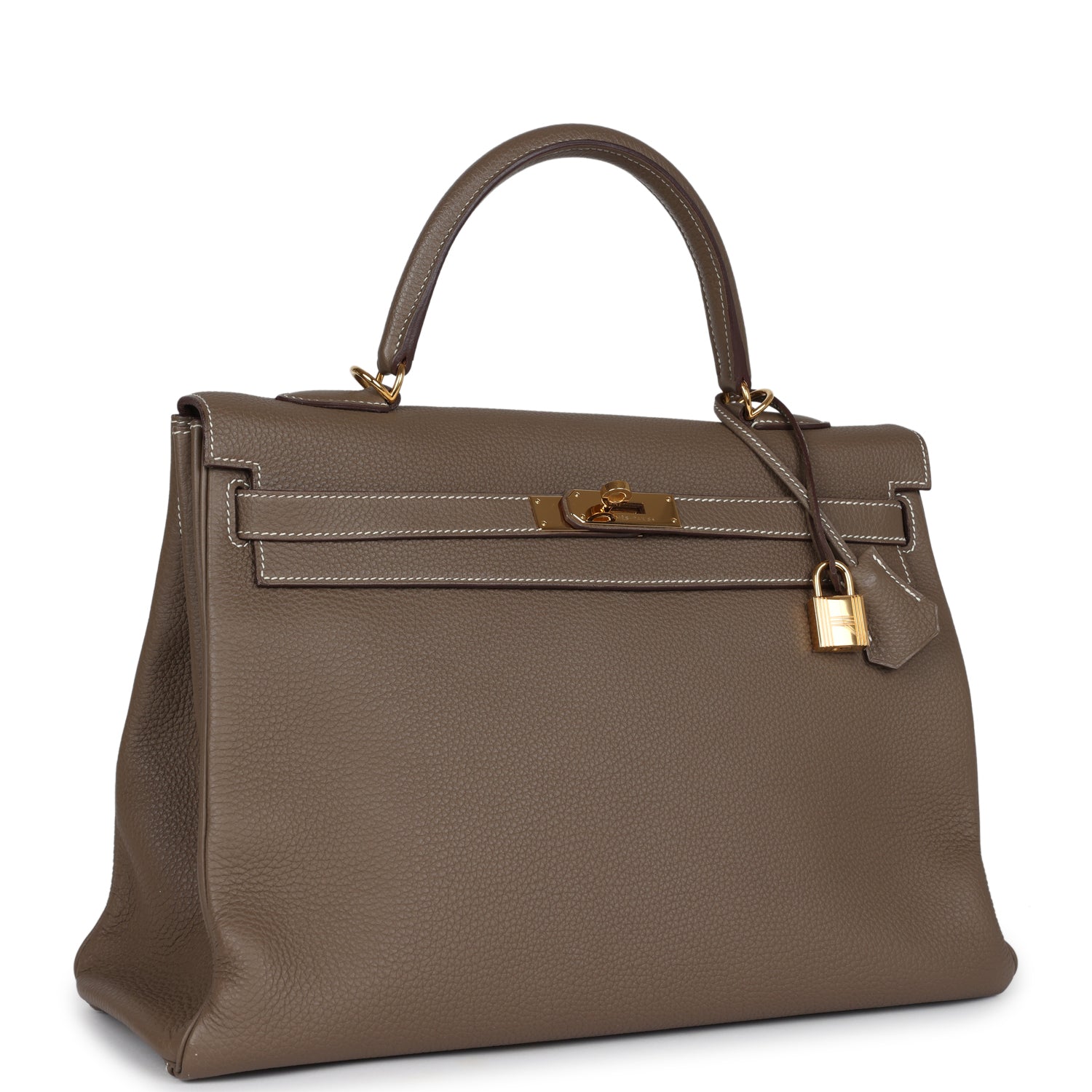 Hermes Kelly Retourne 35 Etoupe Togo Gold Hardware - Exclusu