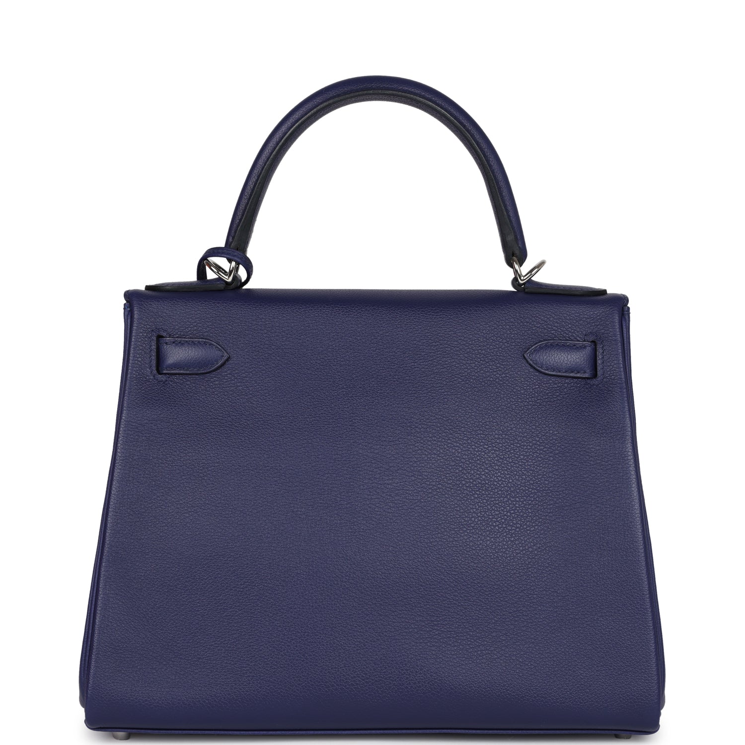 Hermes Kelly Retourne 28 Bleu Encre Verso Evercolor Palladium Hardware - Exclusu