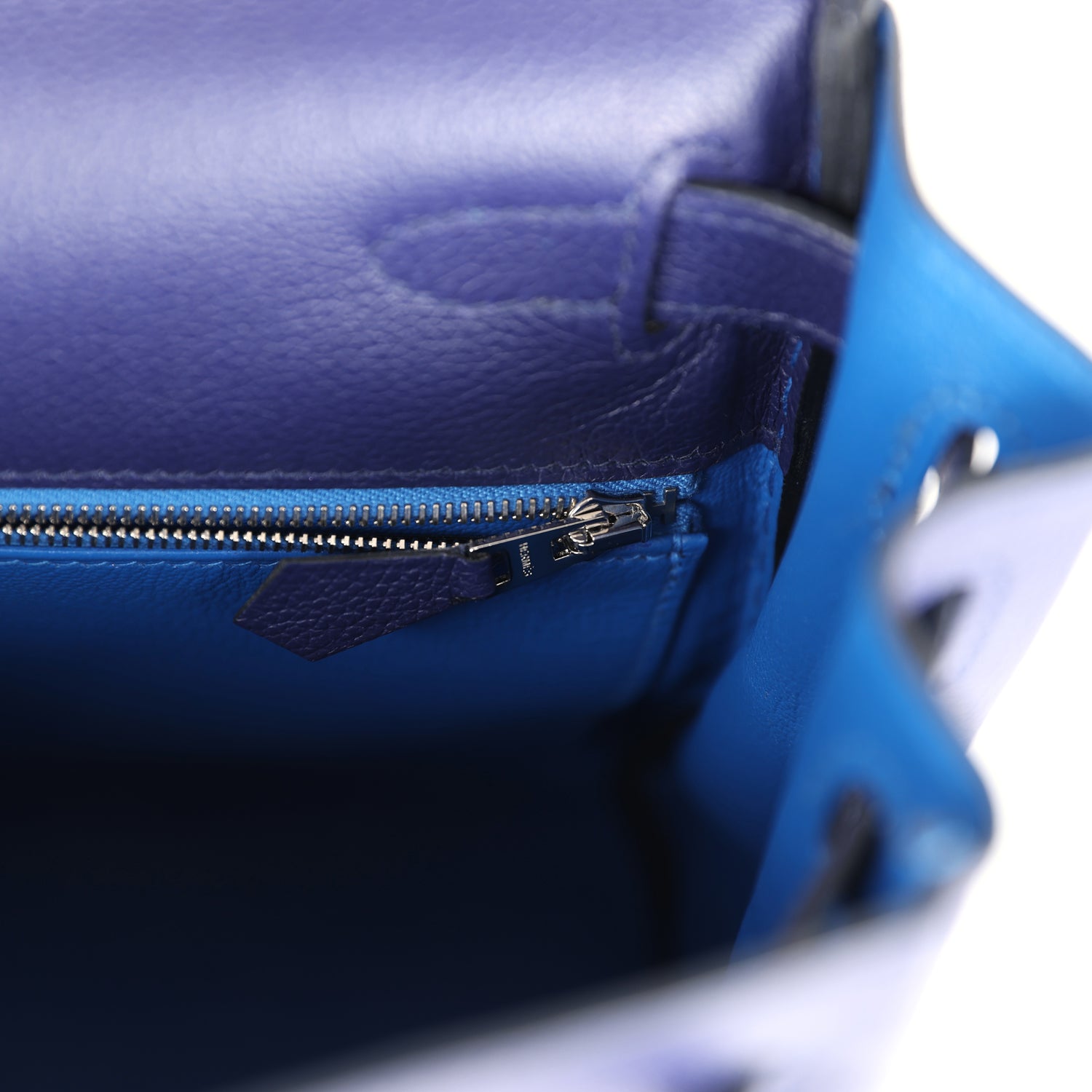 Hermes Kelly Retourne 28 Bleu Encre Verso Evercolor Palladium Hardware - Exclusu