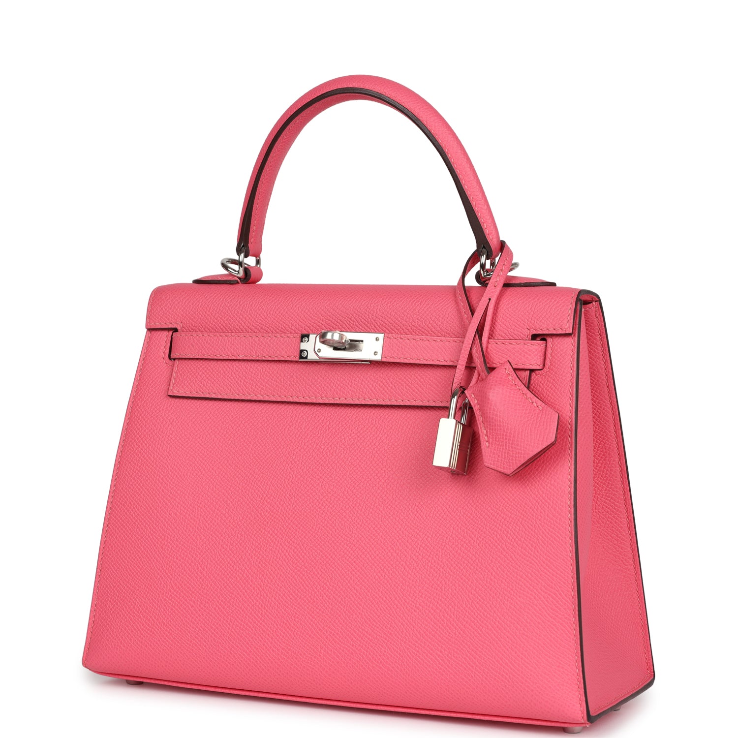 Hermes Kelly Sellier 25 Rose Azalee Epsom Palladium Hardware - Exclusu