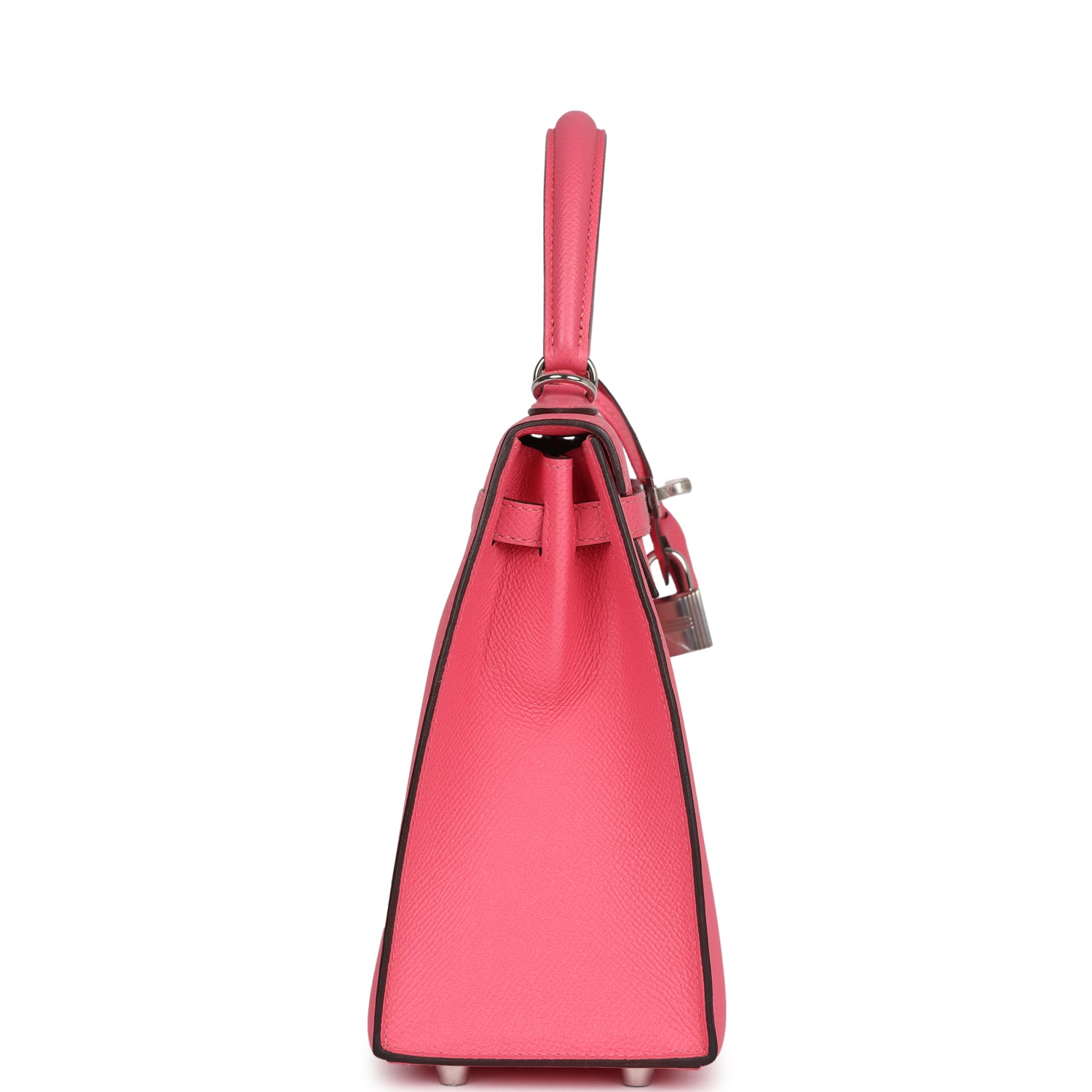 Hermes Kelly Sellier 25 Rose Azalee Epsom Palladium Hardware - Exclusu