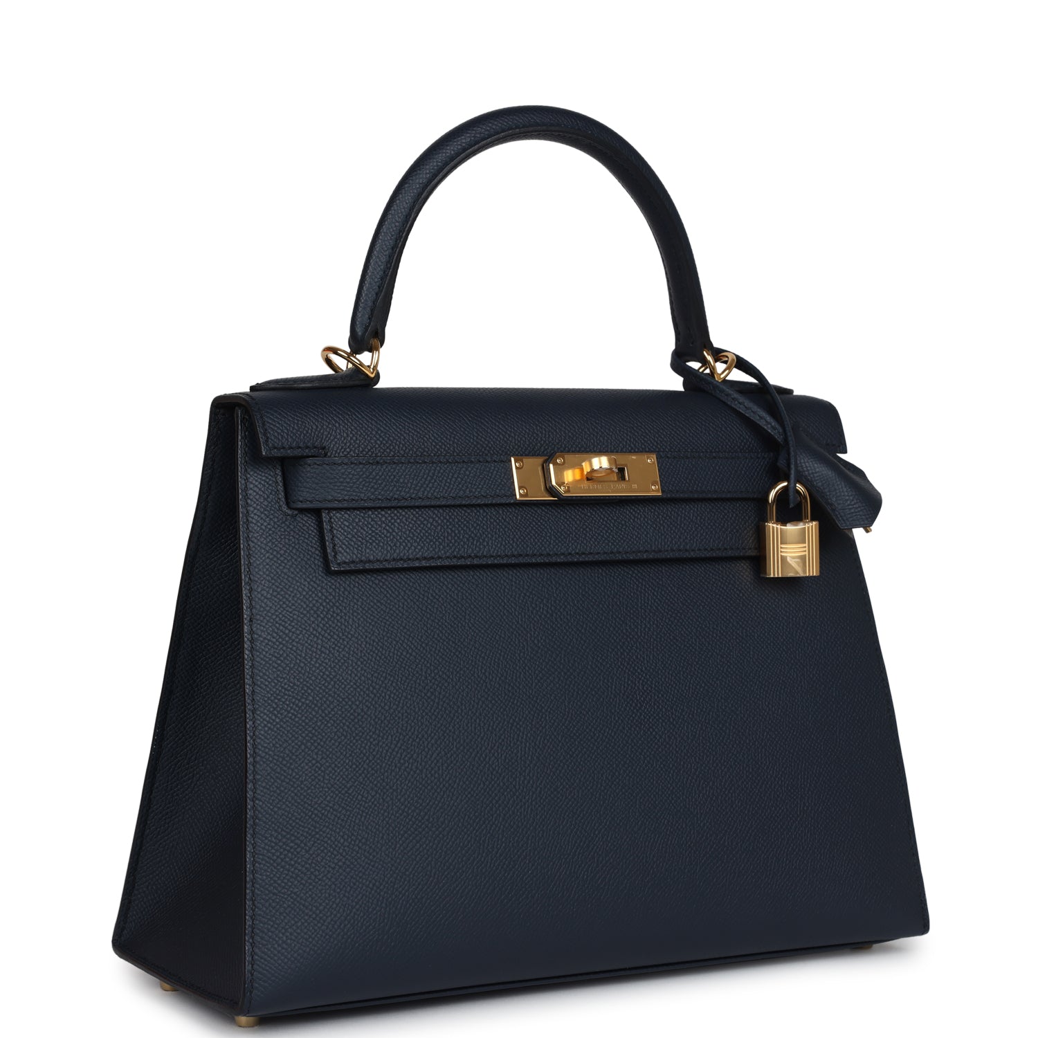 Hermes Kelly Sellier 28 Bleu Indigo Epsom Gold Hardware - Exclusu