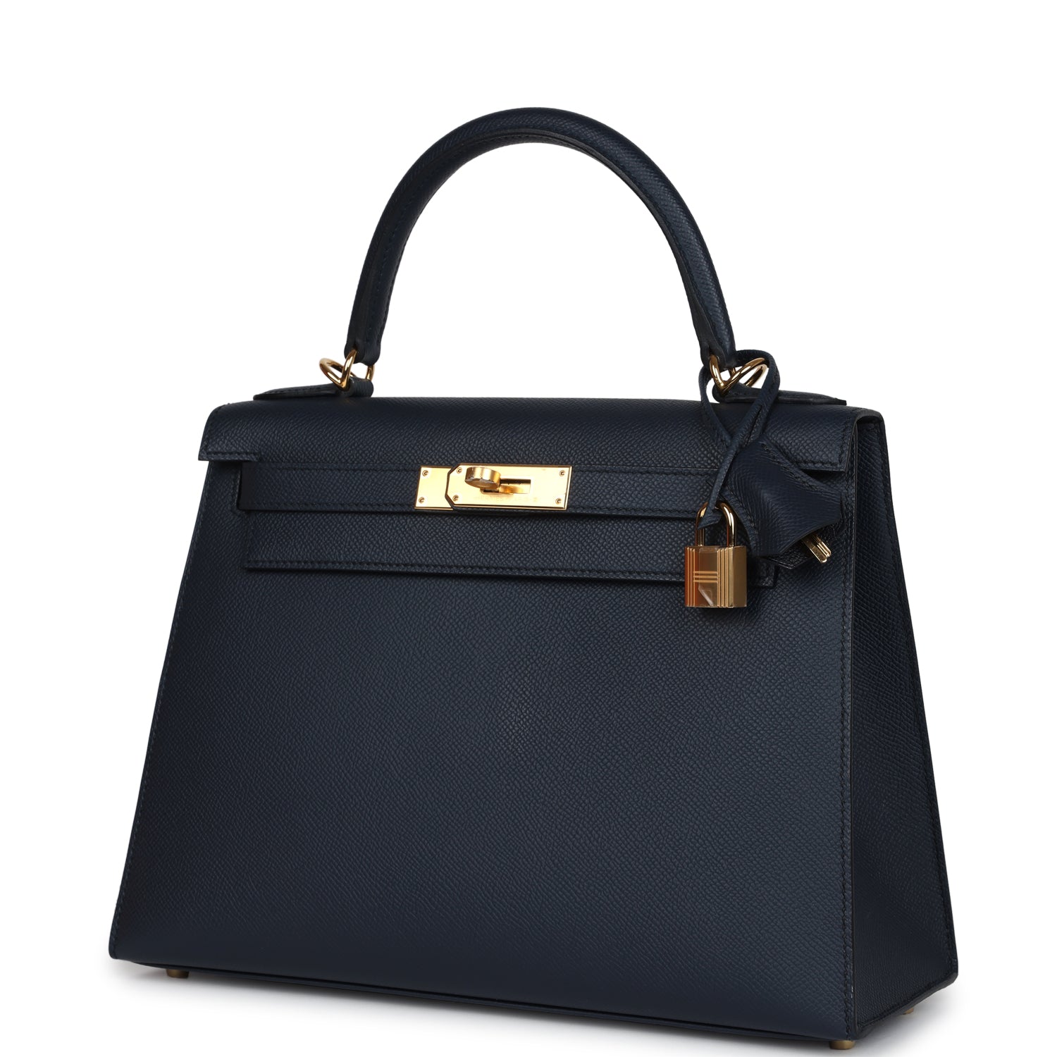 Hermes Kelly Sellier 28 Bleu Indigo Epsom Gold Hardware - Exclusu