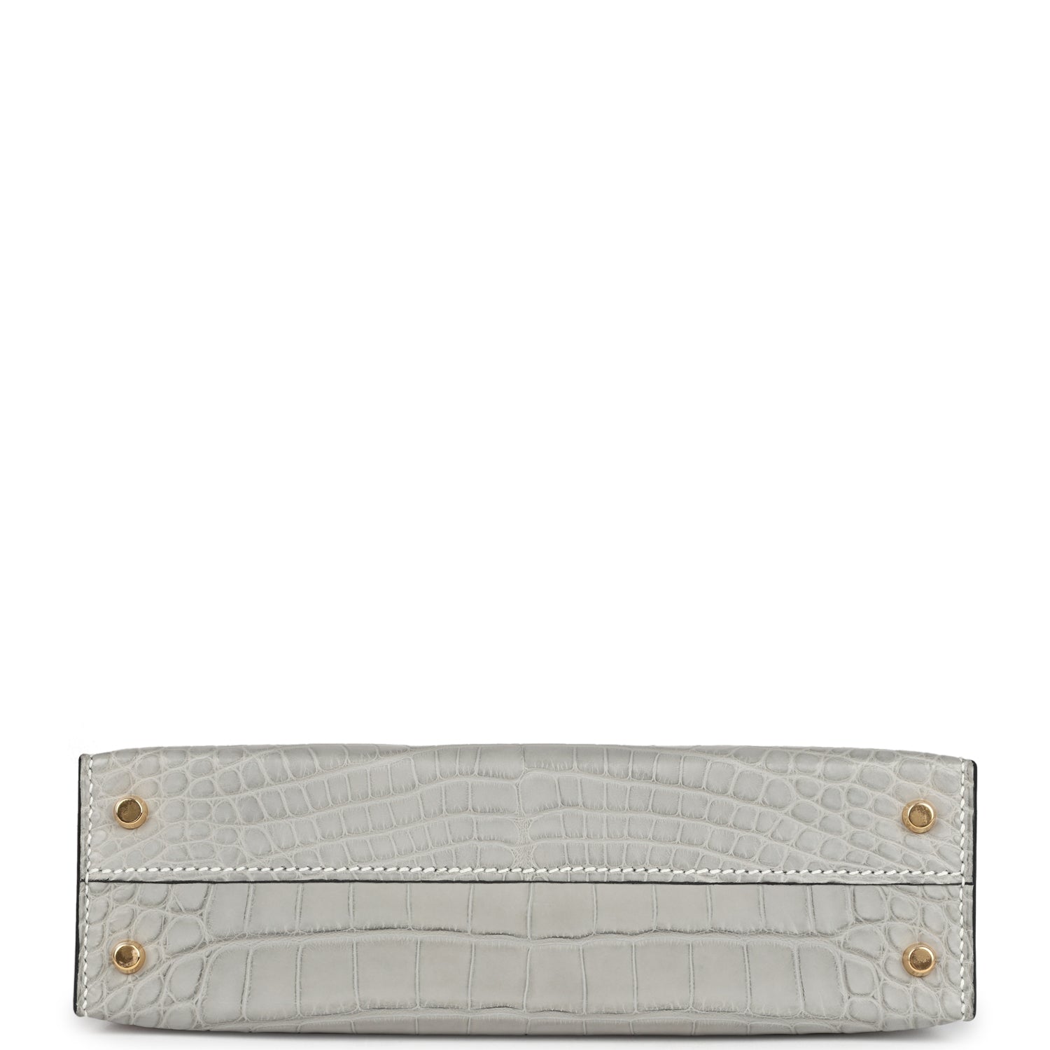 Hermes Special Order (HSS) Kelly Sellier 20 Gris Perle and Black Matte Alligator Gold Hardware - Exclusu