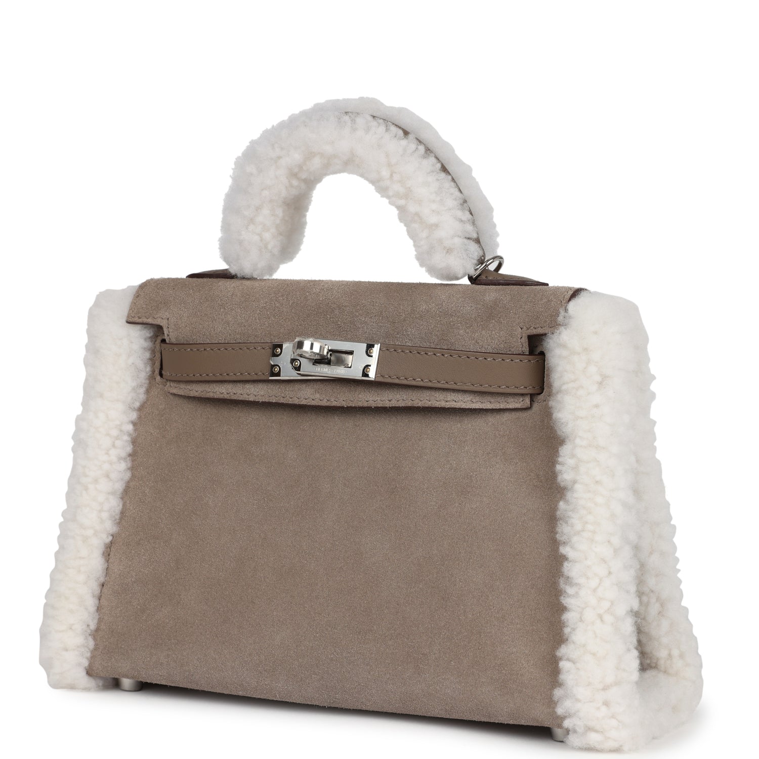 Hermes Teddy Kelly 20 Gris Caillou and Etoupe Swift Palladium Hardware - Exclusu