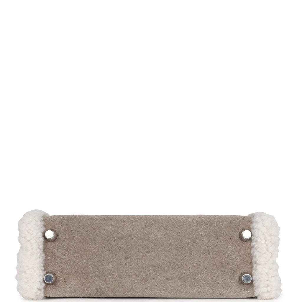 Hermes Teddy Kelly 20 Gris Caillou and Etoupe Swift Palladium Hardware - Exclusu