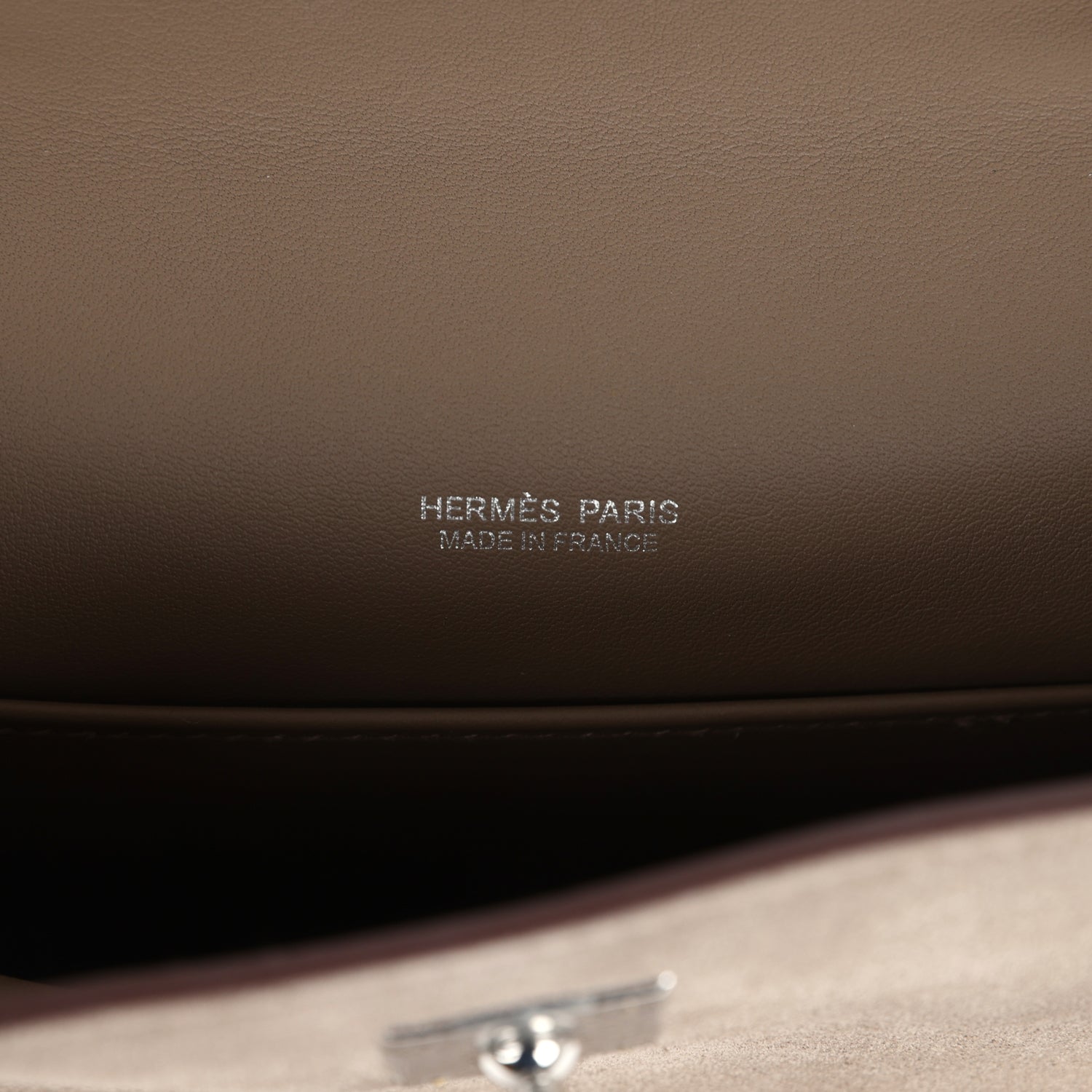 Hermes Teddy Kelly 20 Gris Caillou and Etoupe Swift Palladium Hardware - Exclusu