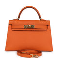 Hermes Kelly Sellier 20 Orange Epsom Gold Hardware - Exclusu