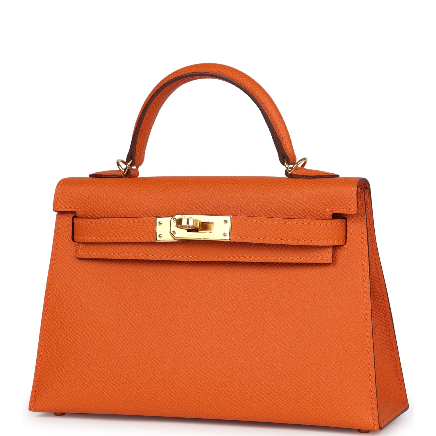 Hermes Kelly Sellier 20 Orange Epsom Gold Hardware - Exclusu