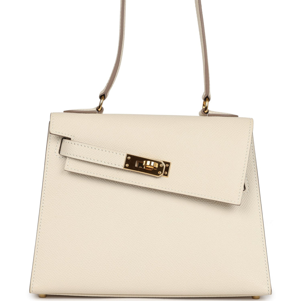 Hermes Kelly Sellier en Desordre 20 Craie Epsom Gold Hardware - Exclusu