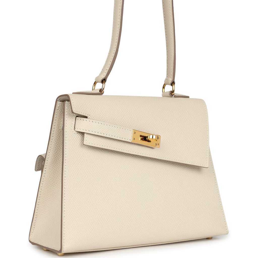 Hermes Kelly Sellier en Desordre 20 Craie Epsom Gold Hardware - Exclusu