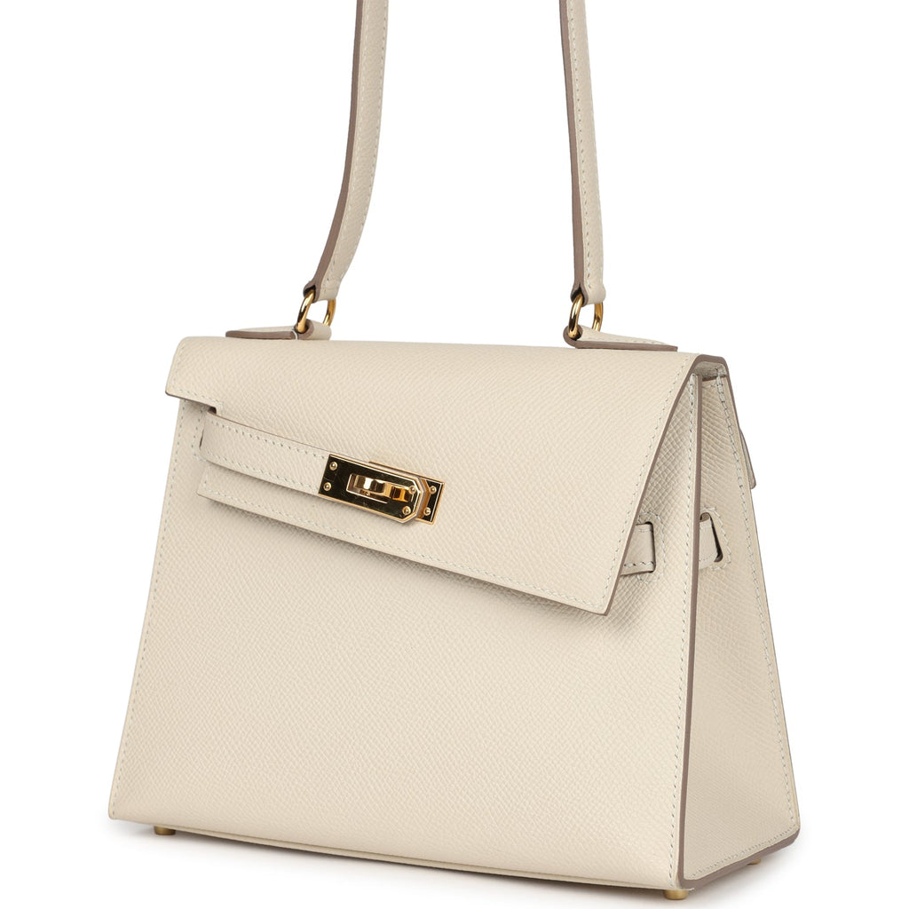 Hermes Kelly Sellier en Desordre 20 Craie Epsom Gold Hardware - Exclusu