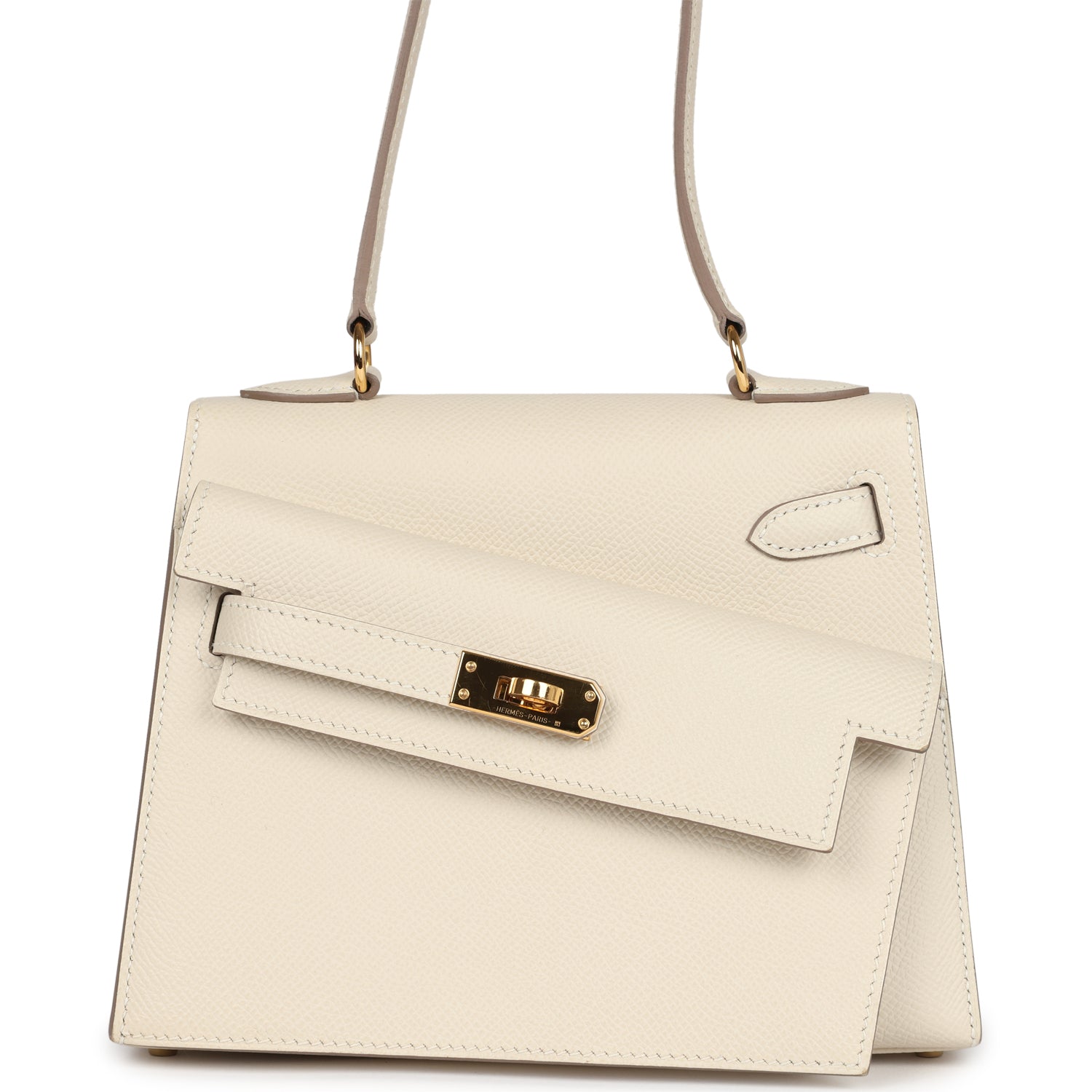 Hermes Kelly Sellier en Desordre 20 Craie Epsom Gold Hardware - Exclusu