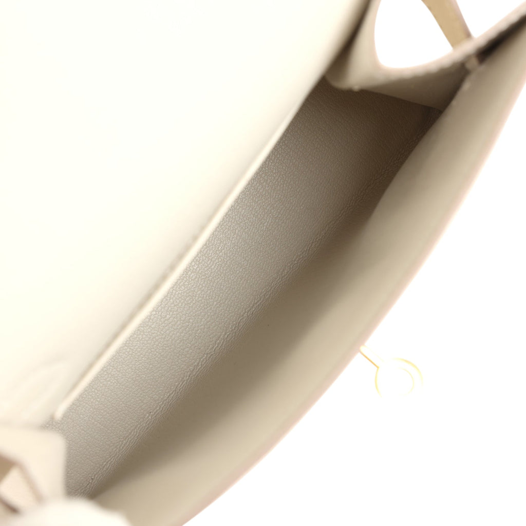 Hermes Kelly Sellier en Desordre 20 Craie Epsom Gold Hardware - Exclusu