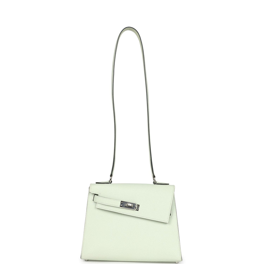 Hermes Kelly Sellier en Desordre 20 Vert Fizz Epsom Palladium Hardware - Exclusu