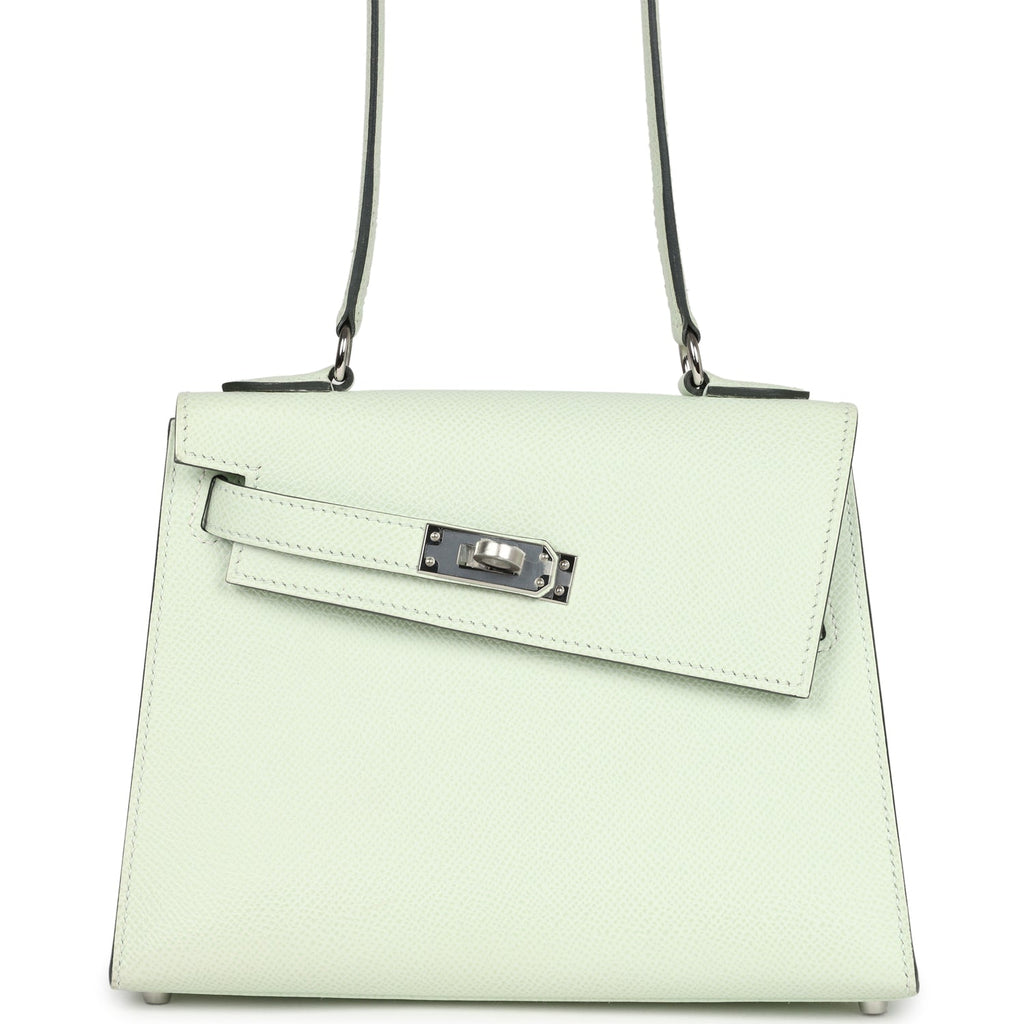 Hermes Kelly Sellier en Desordre 20 Vert Fizz Epsom Palladium Hardware - Exclusu
