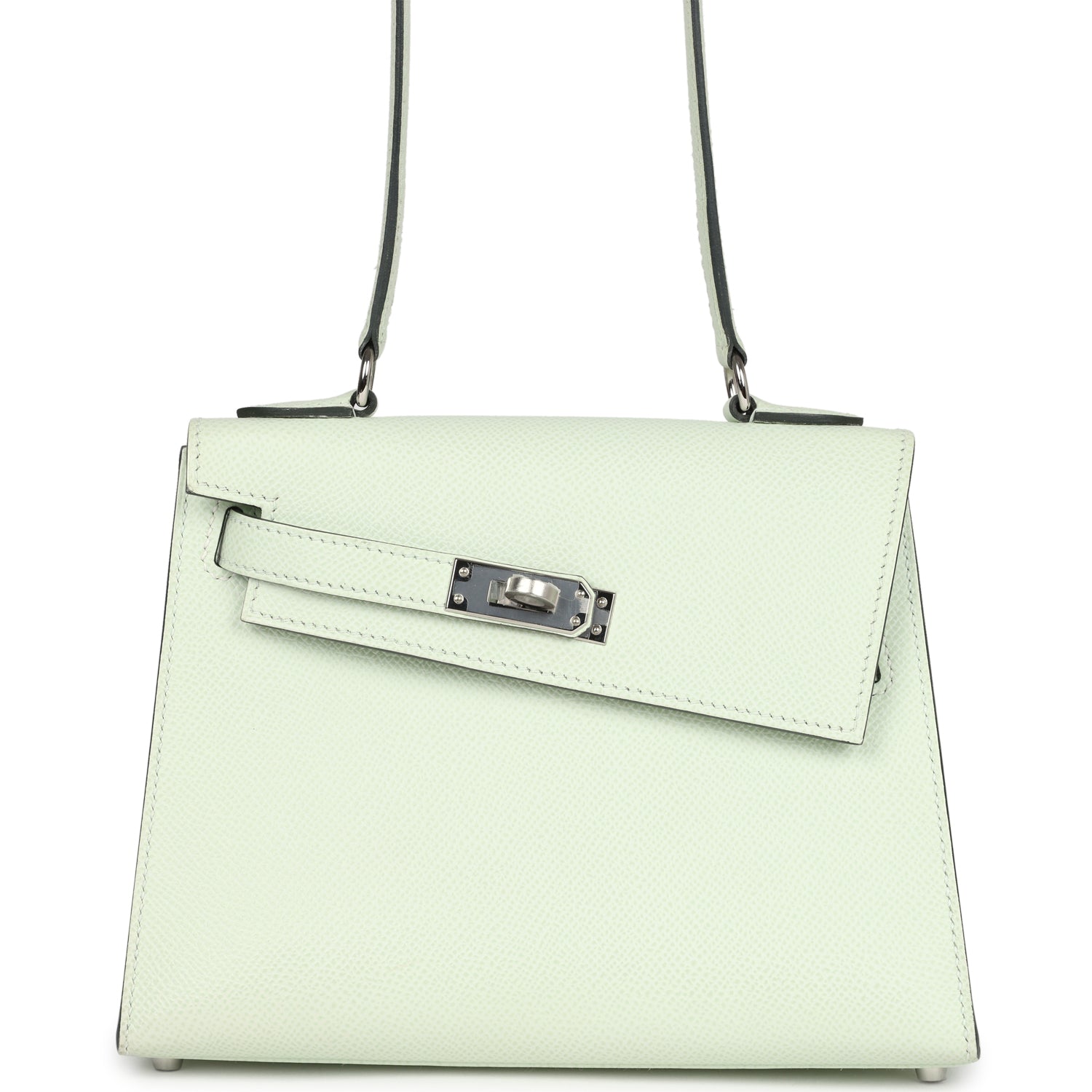 Hermes Kelly Sellier en Desordre 20 Vert Fizz Epsom Palladium Hardware - Exclusu