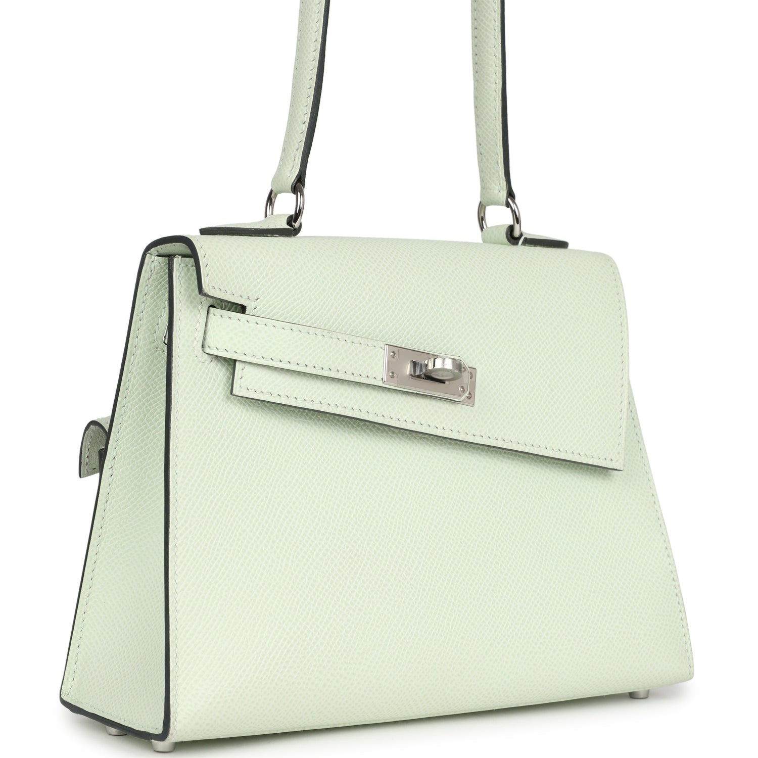 Hermes Kelly Sellier en Desordre 20 Vert Fizz Epsom Palladium Hardware - Exclusu