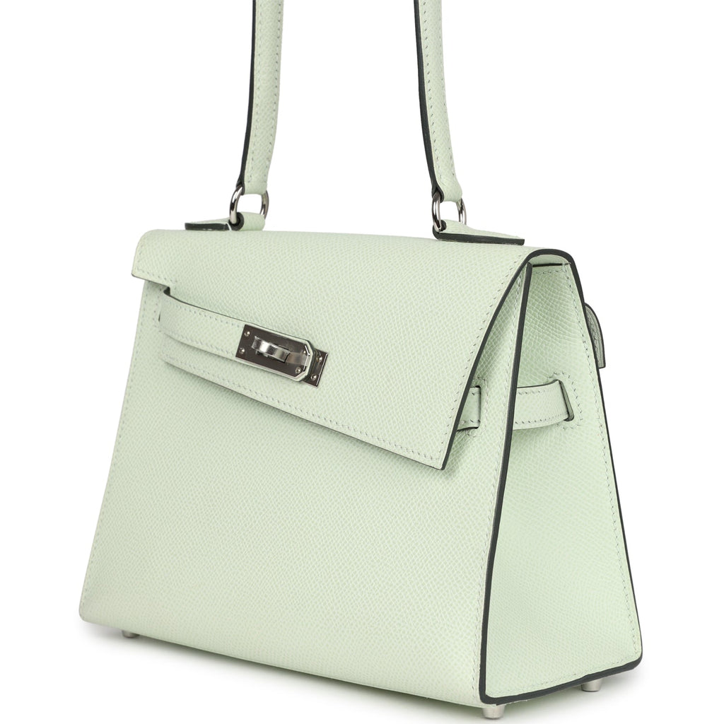 Hermes Kelly Sellier en Desordre 20 Vert Fizz Epsom Palladium Hardware - Exclusu