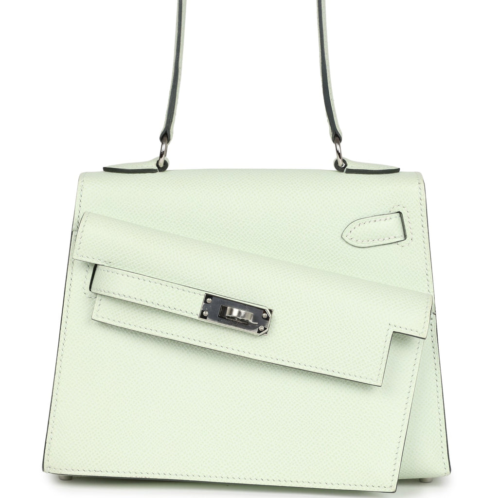 Hermes Kelly Sellier en Desordre 20 Vert Fizz Epsom Palladium Hardware - Exclusu