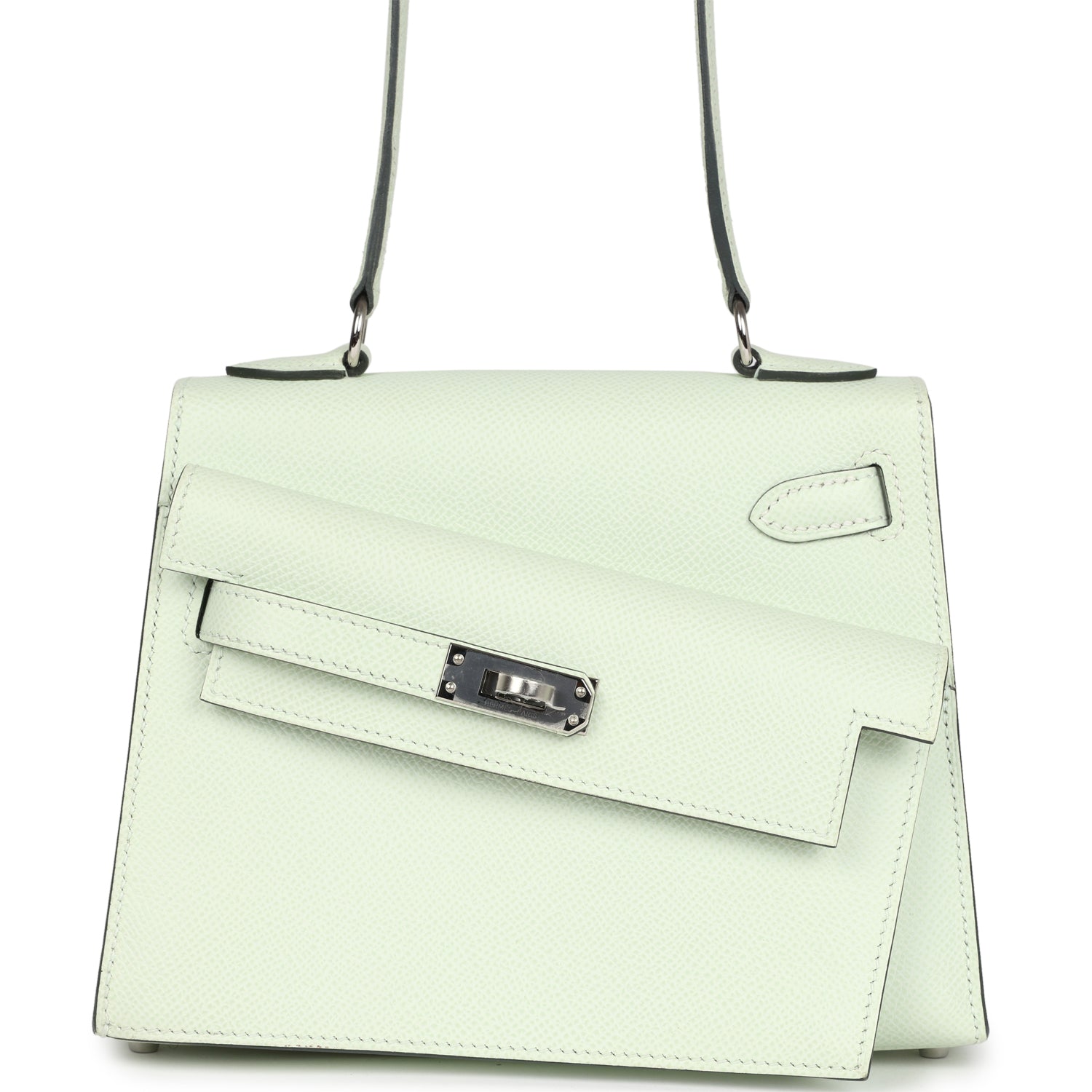 Hermes Kelly Sellier en Desordre 20 Vert Fizz Epsom Palladium Hardware - Exclusu