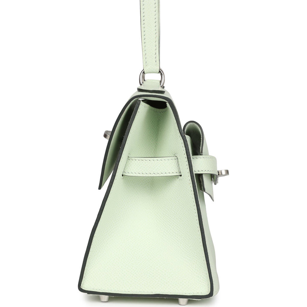 Hermes Kelly Sellier en Desordre 20 Vert Fizz Epsom Palladium Hardware - Exclusu