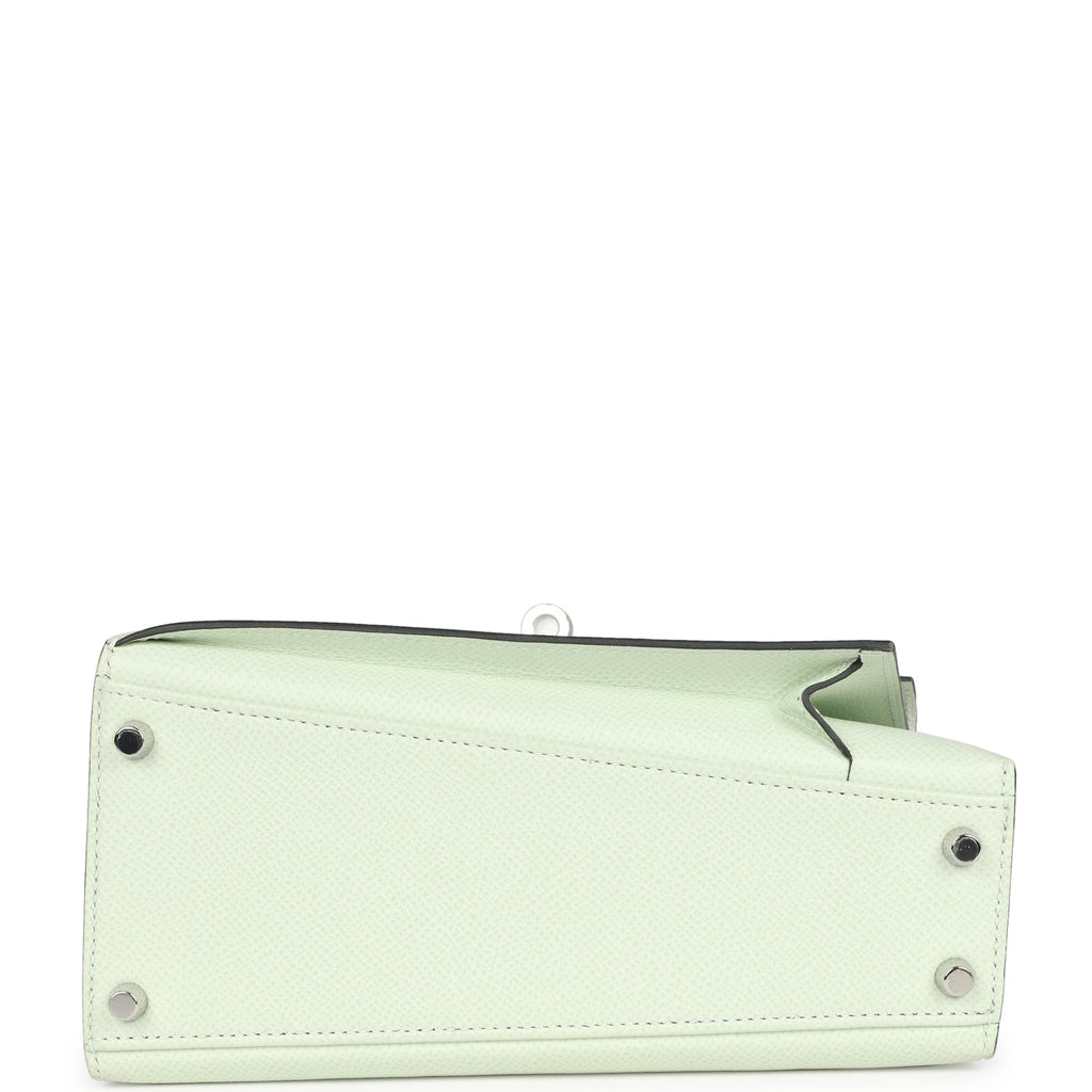Hermes Kelly Sellier en Desordre 20 Vert Fizz Epsom Palladium Hardware - Exclusu