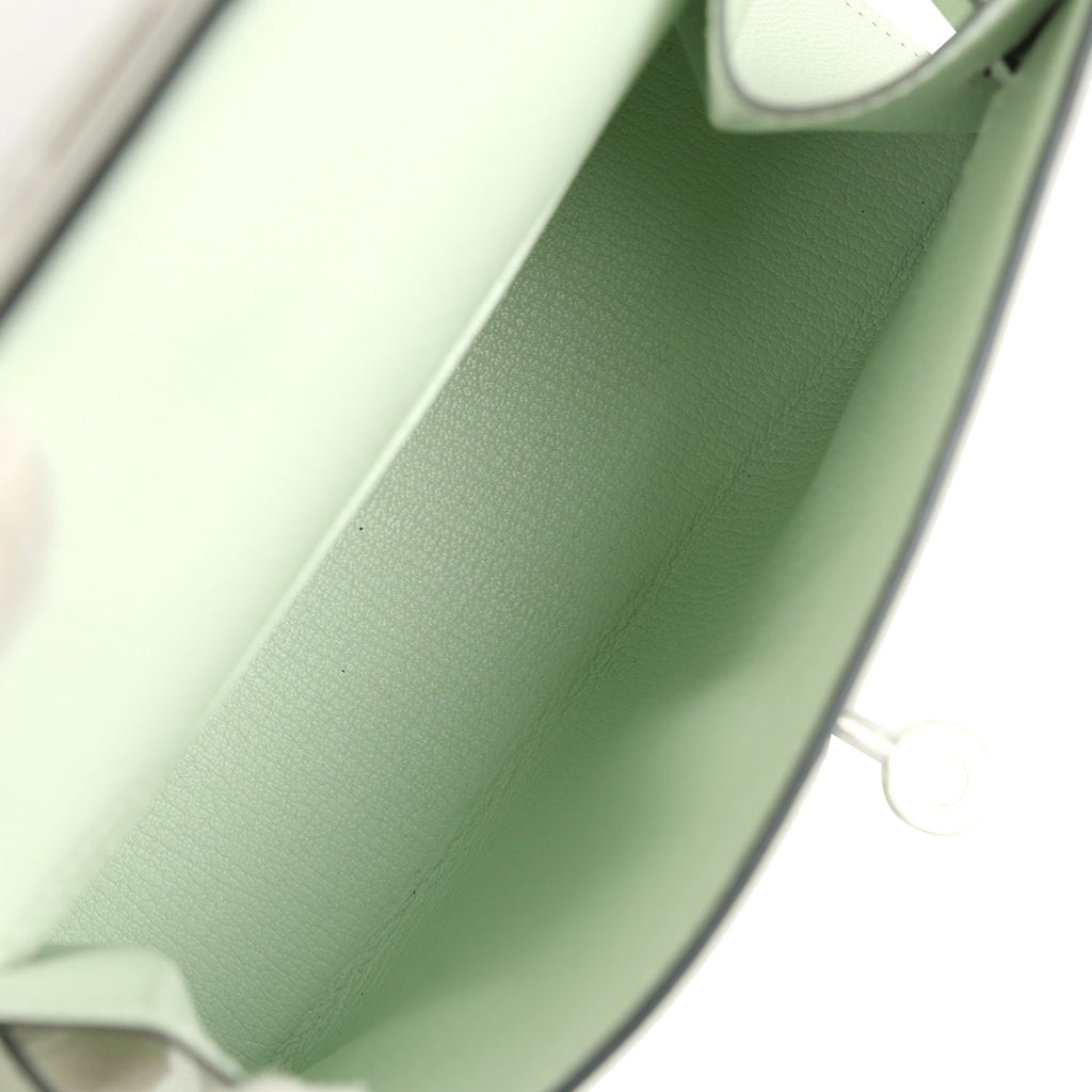 Hermes Kelly Sellier en Desordre 20 Vert Fizz Epsom Palladium Hardware - Exclusu