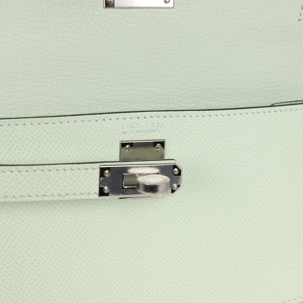 Hermes Kelly Sellier en Desordre 20 Vert Fizz Epsom Palladium Hardware - Exclusu