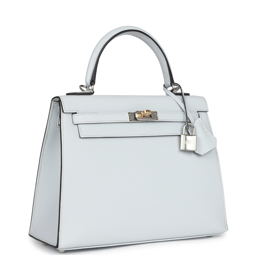 Hermes Kelly Sellier 25 Gris Platine Epsom Electrum Hardware - Exclusu