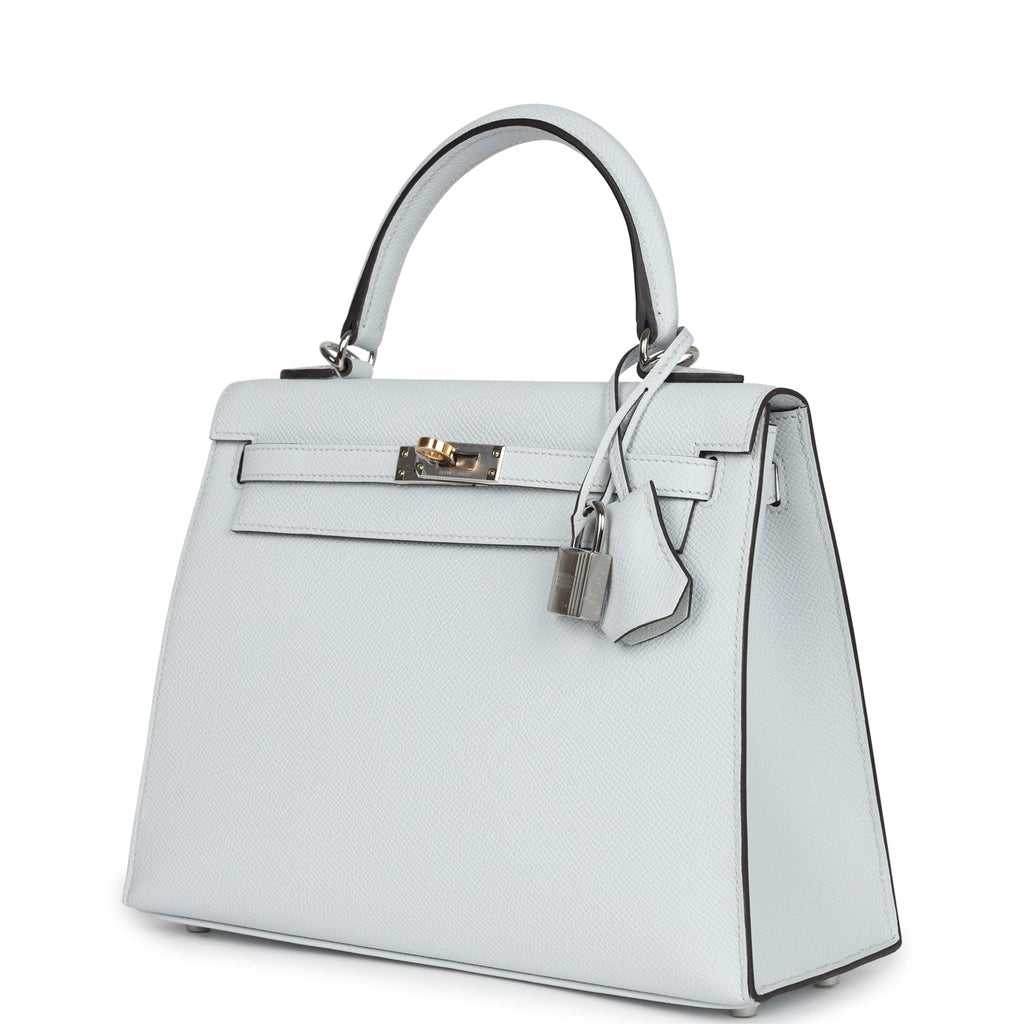 Hermes Kelly Sellier 25 Gris Platine Epsom Electrum Hardware - Exclusu