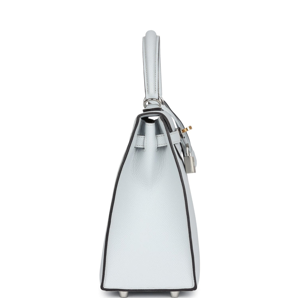 Hermes Kelly Sellier 25 Gris Platine Epsom Electrum Hardware - Exclusu