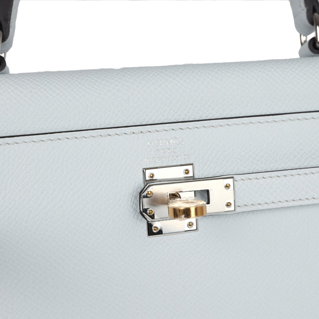 Hermes Kelly Sellier 25 Gris Platine Epsom Electrum Hardware - Exclusu