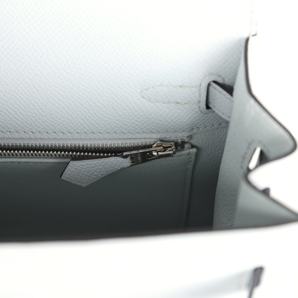 Hermes Kelly Sellier 25 Gris Platine Epsom Electrum Hardware - Exclusu