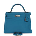 Hermes Kelly Retourne 32 Cobalt Clemence Palladium Hardware - Exclusu