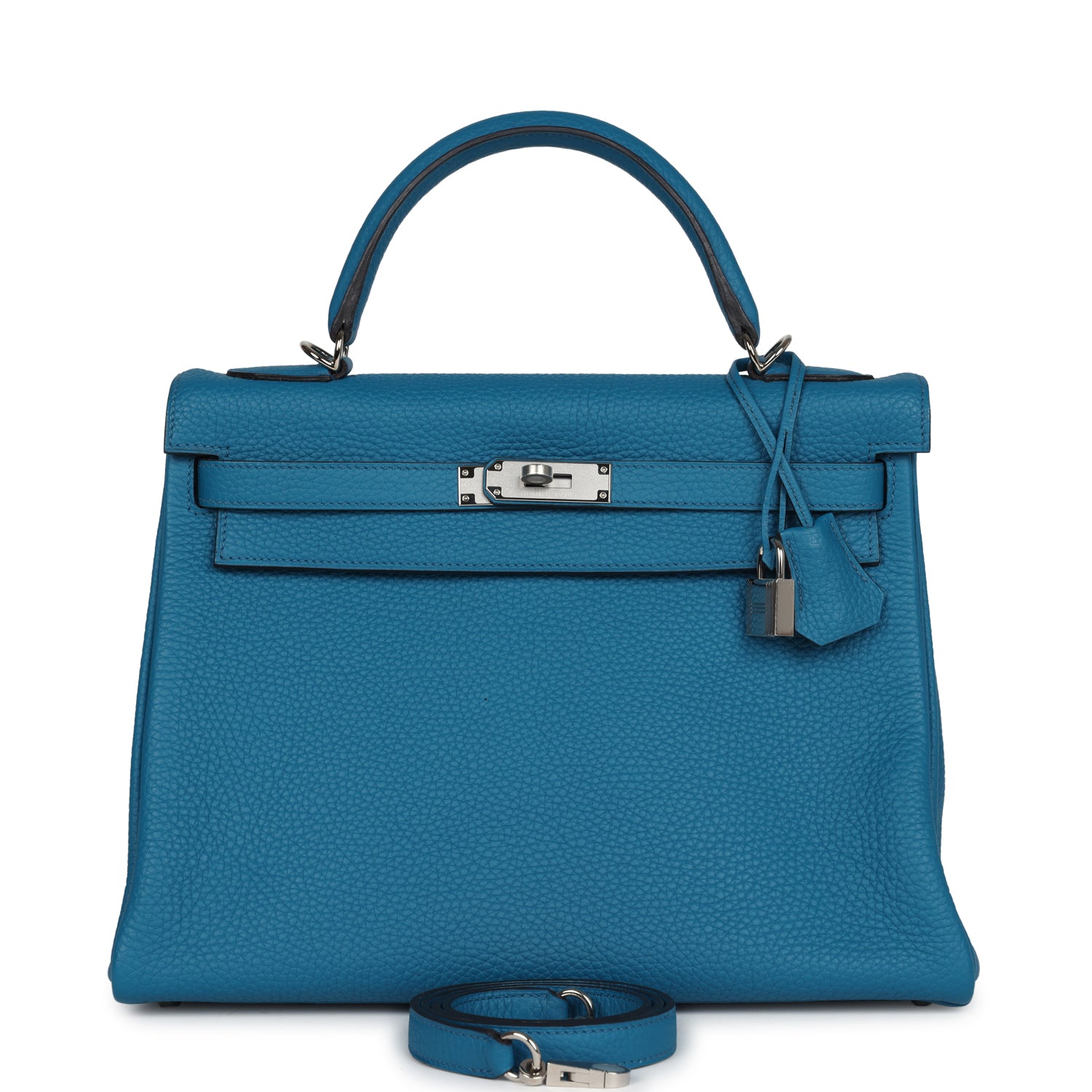 Hermes Kelly Retourne 32 Cobalt Clemence Palladium Hardware - Exclusu