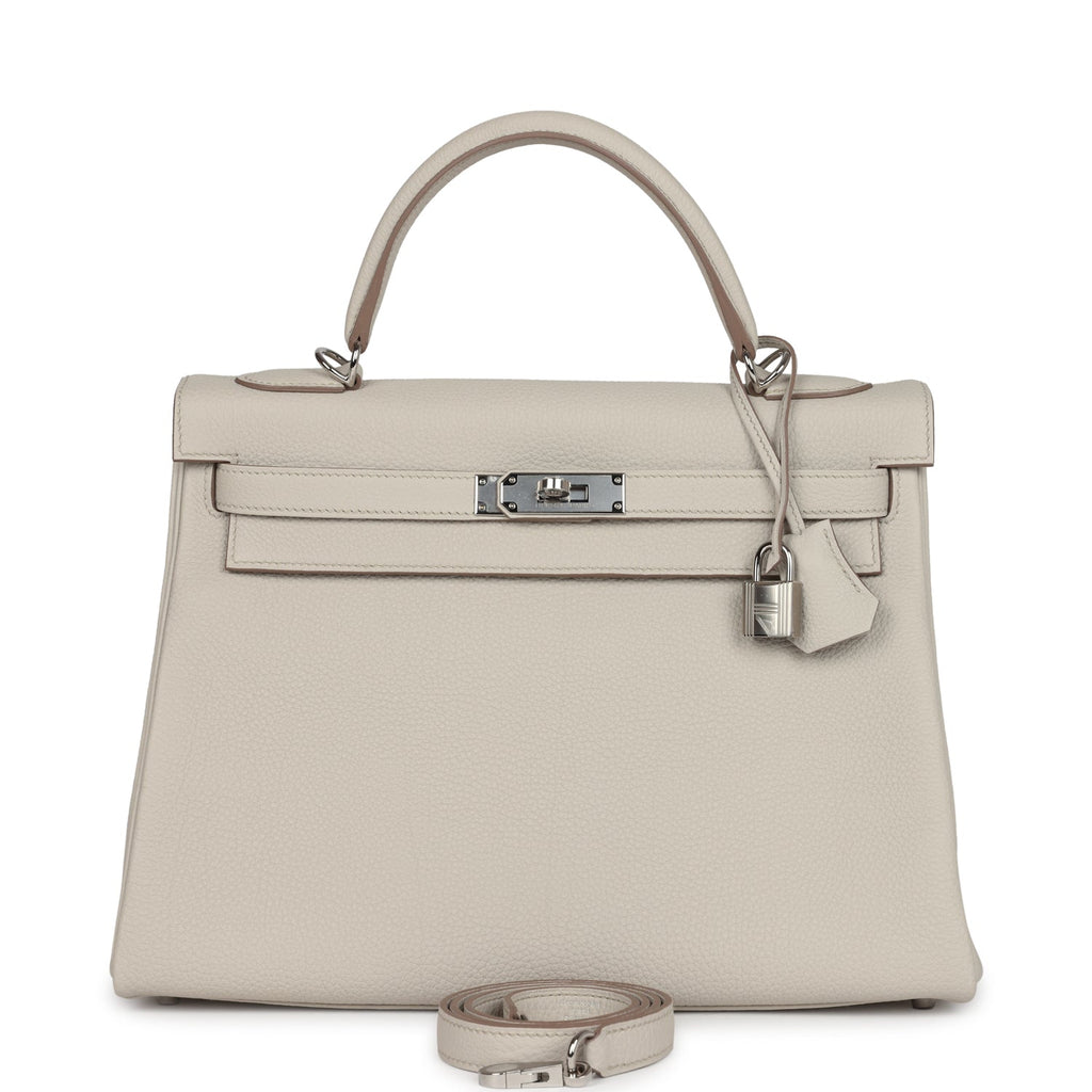 Hermes Kelly Retourne 32 Beton Togo Palladium Hardware - Exclusu