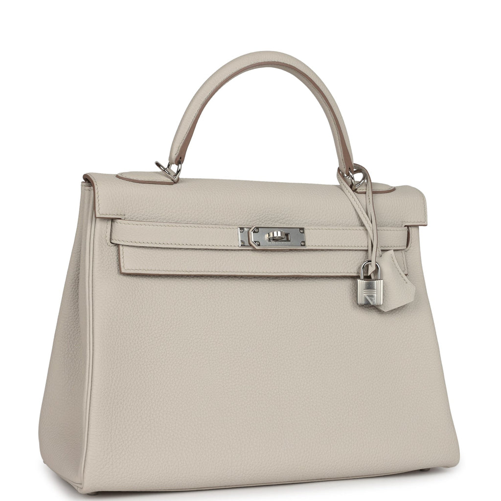 Hermes Kelly Retourne 32 Beton Togo Palladium Hardware - Exclusu