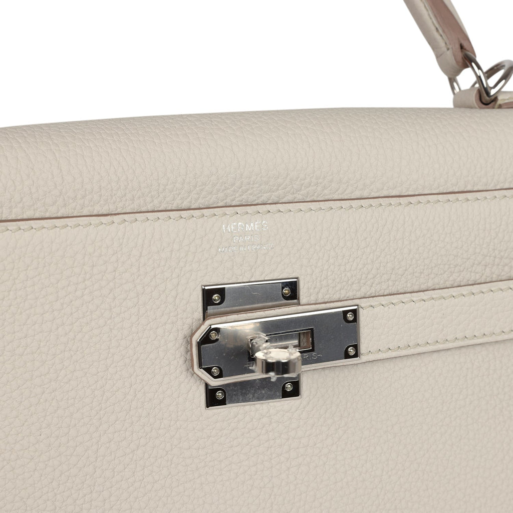 Hermes Kelly Retourne 32 Beton Togo Palladium Hardware - Exclusu
