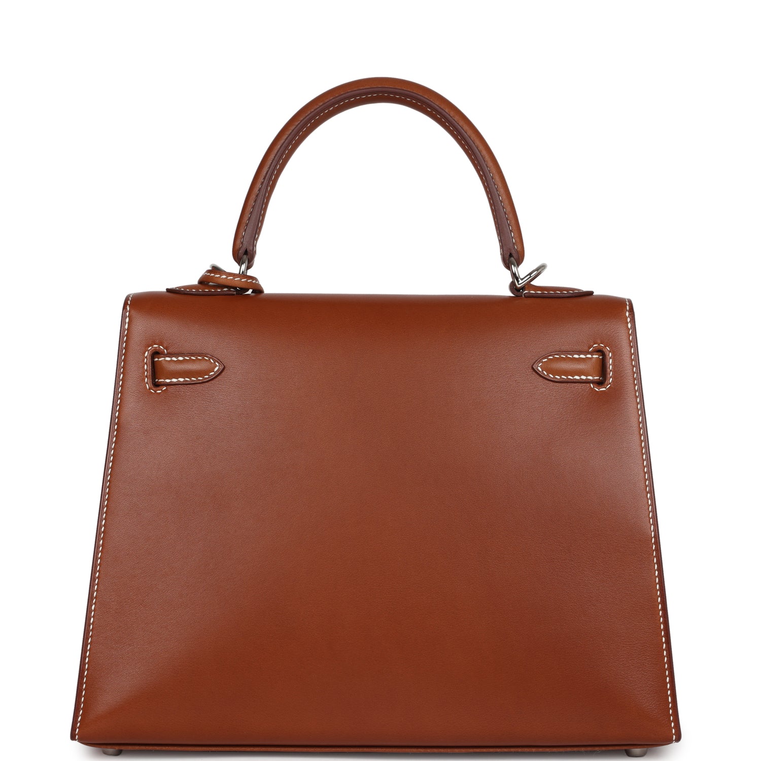 Hermes Kelly Sellier 25 Fauve Barenia Palladium Hardware - Exclusu