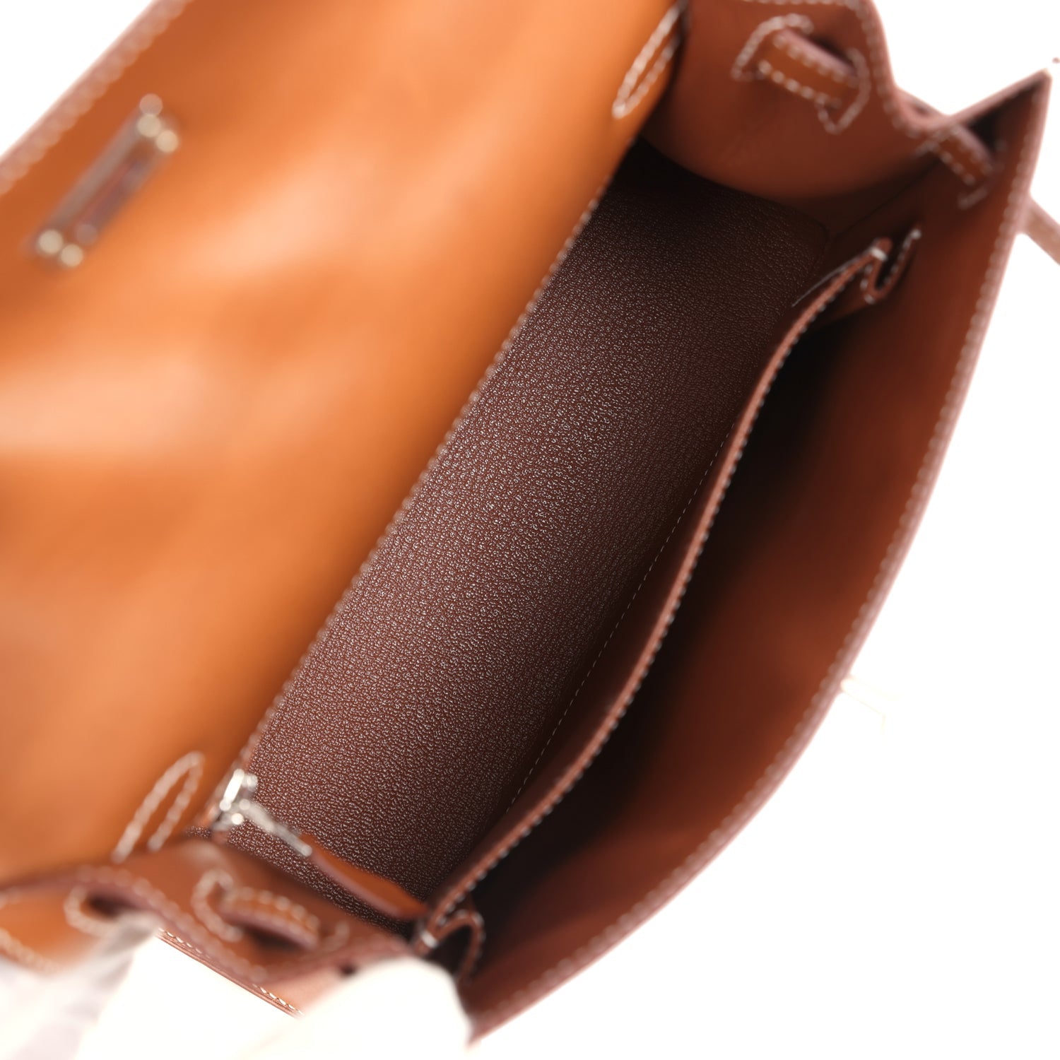 Hermes Kelly Sellier 25 Fauve Barenia Palladium Hardware - Exclusu