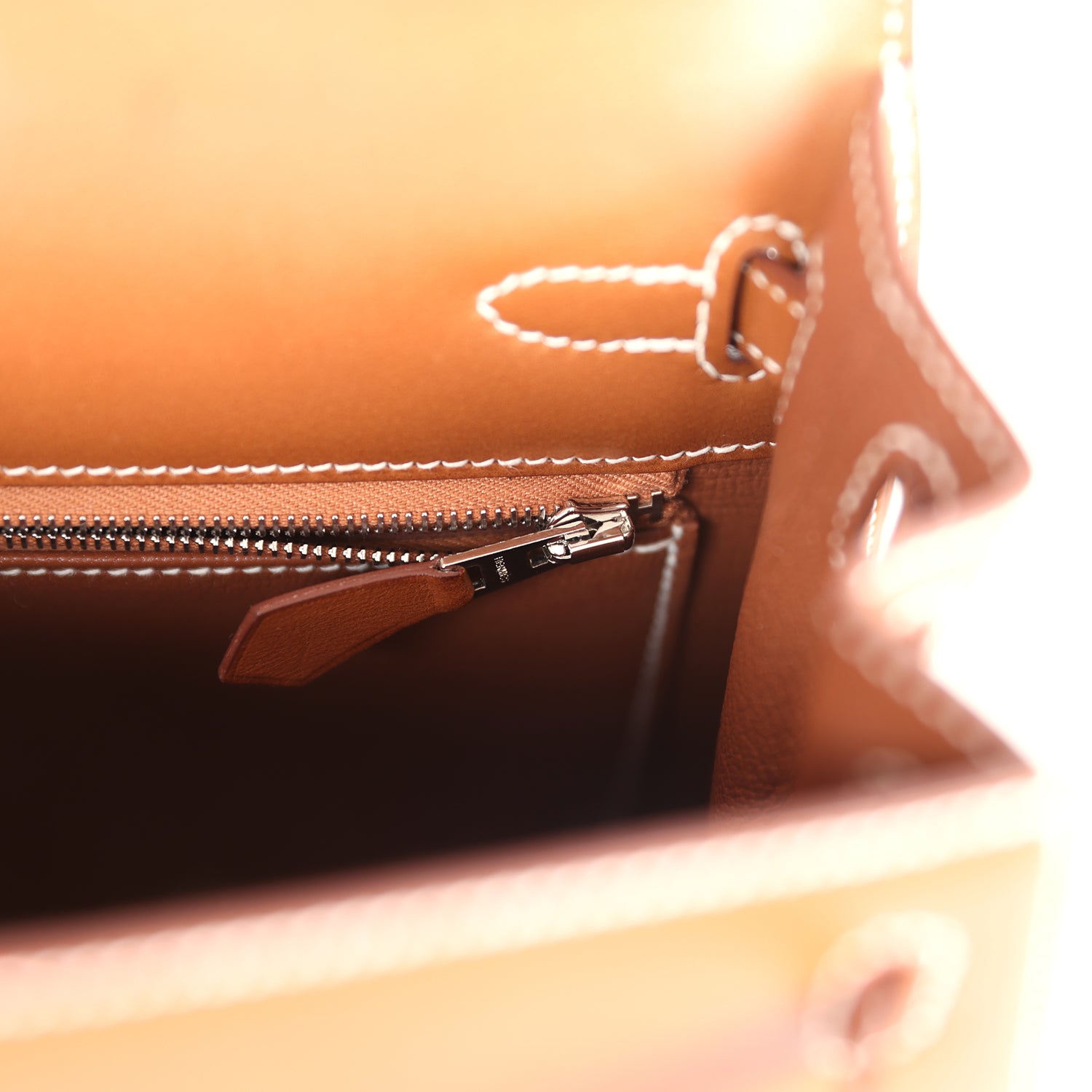 Hermes Kelly Sellier 25 Fauve Barenia Palladium Hardware - Exclusu