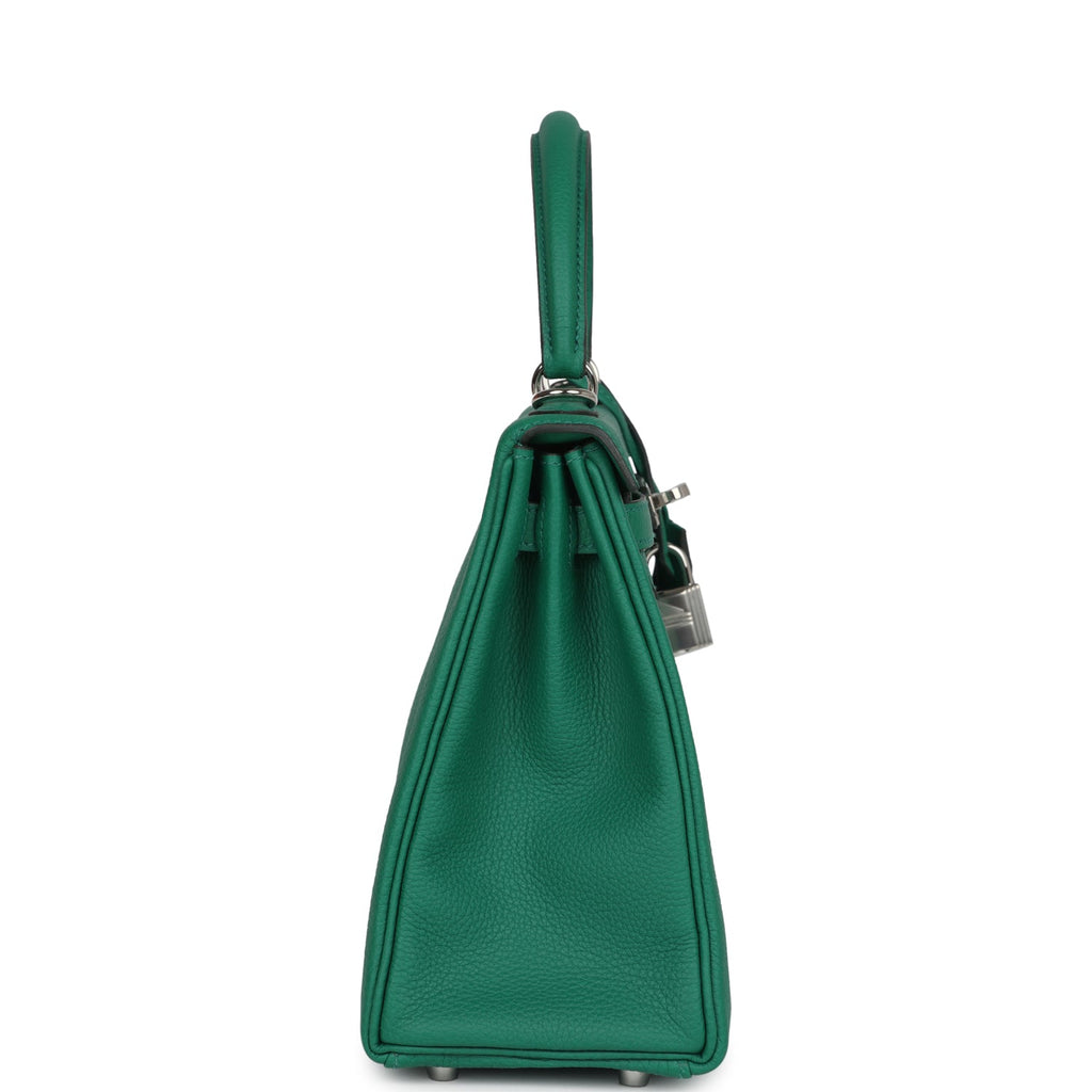 Hermes Kelly Retourne 25 Vert Vertigo Togo Palladium Hardware - Exclusu