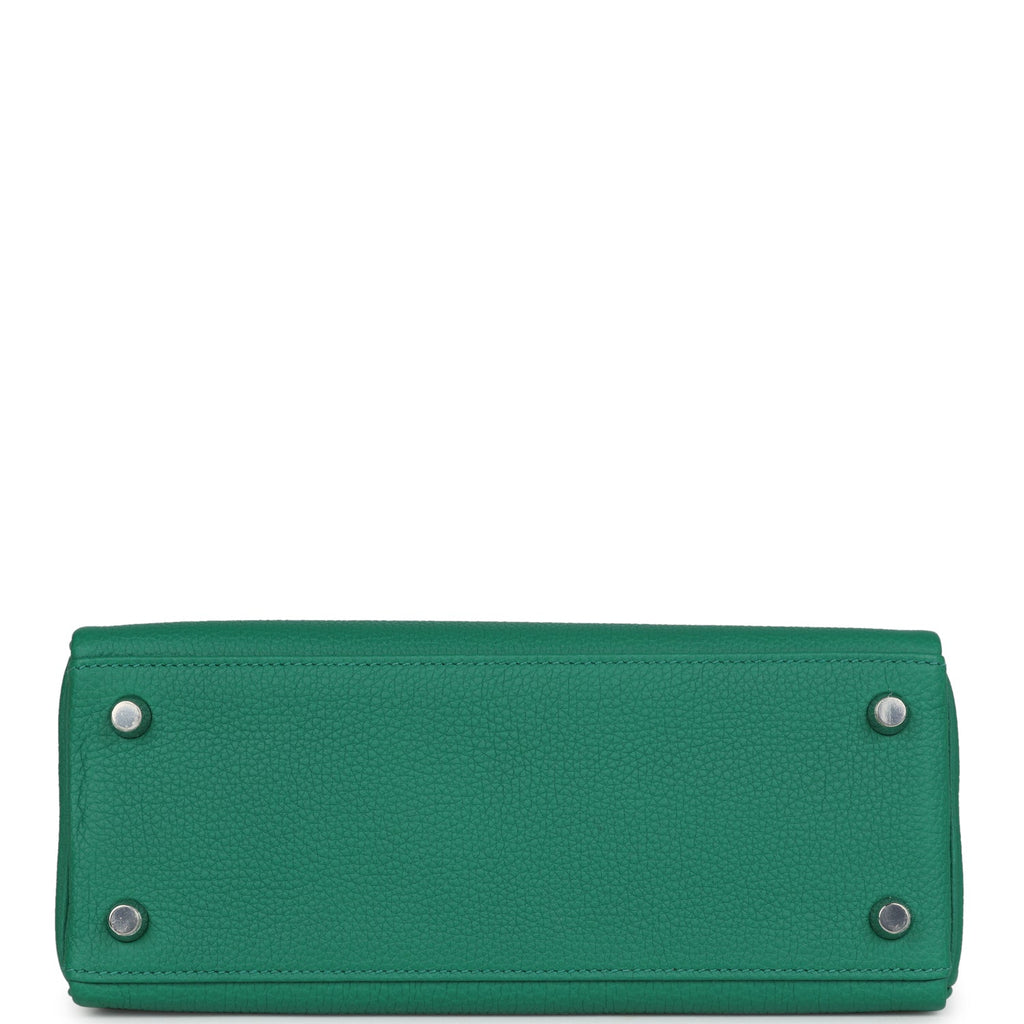 Hermes Kelly Retourne 25 Vert Vertigo Togo Palladium Hardware - Exclusu