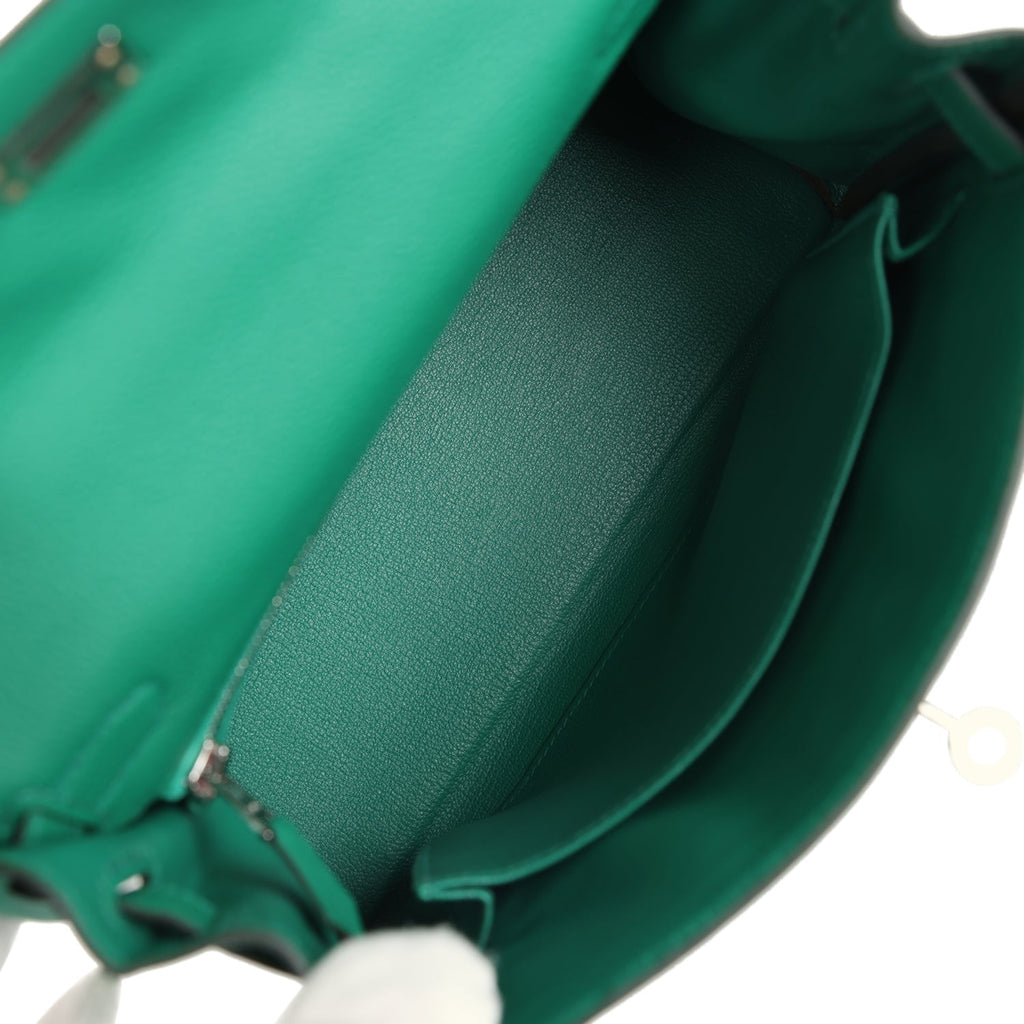 Hermes Kelly Retourne 25 Vert Vertigo Togo Palladium Hardware - Exclusu